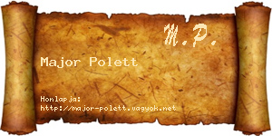 Major Polett névjegykártya